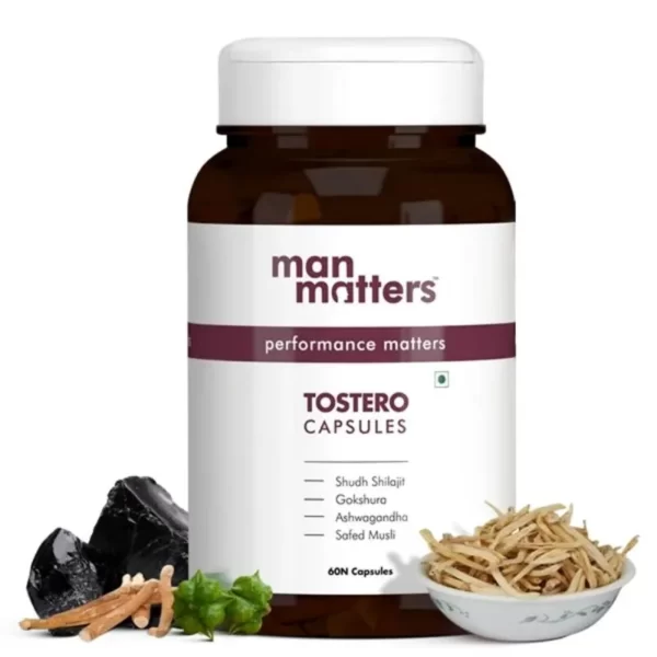 Man Matters Testosterone Booster For Men With Pure Shilajit & Ashwagandha(60 capsules)