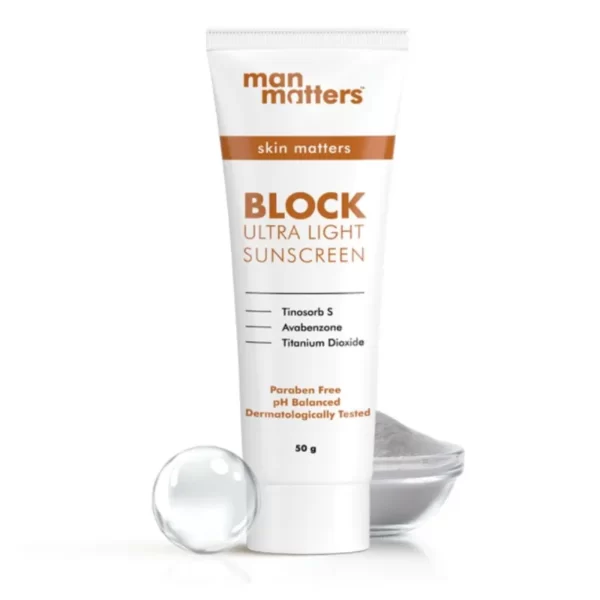 Man Matters Block Ultra Light Sunscreen For Men(50gm)