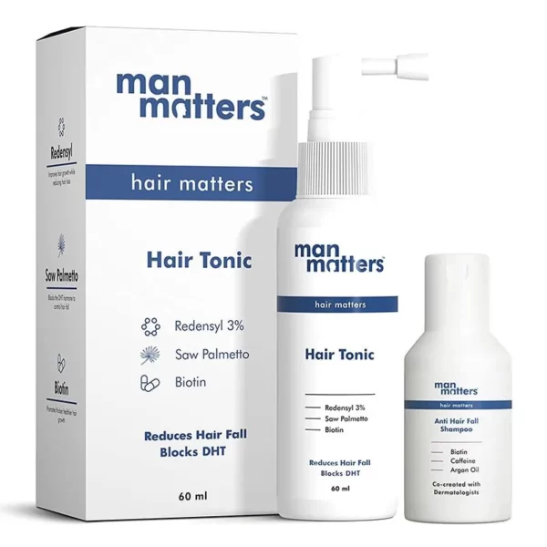 Man Matters Hair Care Pack (3% Redensyl Hair Tonic And Anti Hair Fall Control Shampoo Sampler)(60ml)