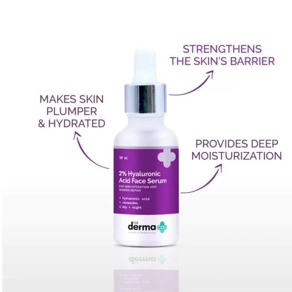 The Derma Co 2% Hyaluronic Acid Face Serum For Skin Hydration & Barrier Repair (30ml) - Image 2