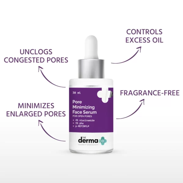 The Derma Co. Pore Minimizing Face Serum With 4% Niacinamide, 5% Pha And P-refinyl For Open Pores (30ml) - Image 2